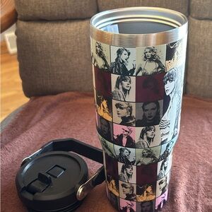 Colorful Collage Tumbler with Lid